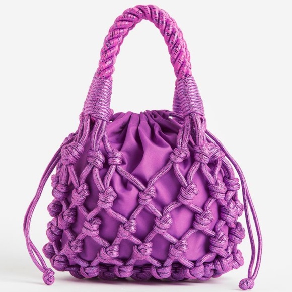 H&M Handbags - Small Mesh Purple Pouch Bag